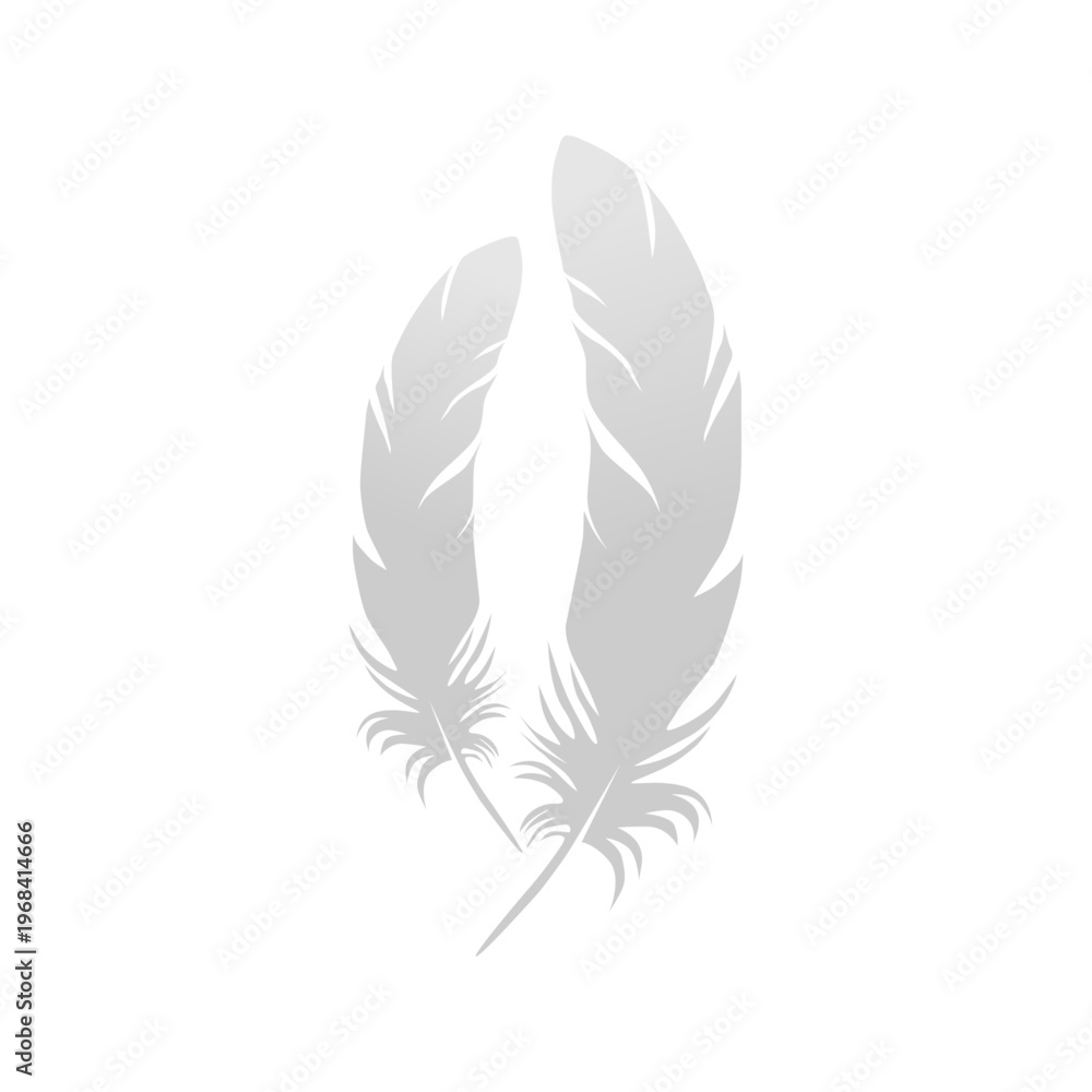 Obraz premium Realistic Feather Vector – Soft Detailed Plumage Isolated on White Background.ai