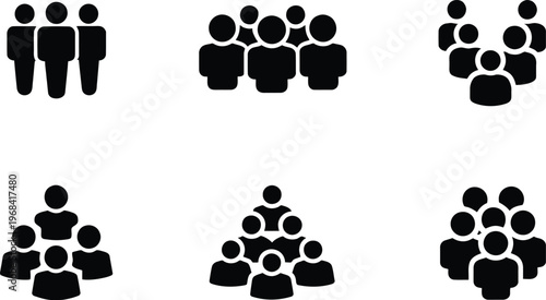 Various group sizes represented by silhouettes of people icons