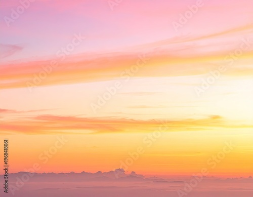 Colorful Sunrise Sky with Soft Pastel Clouds.