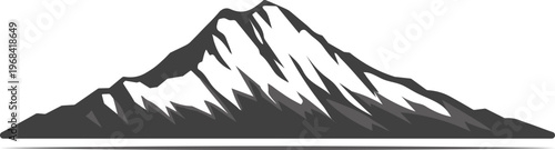 Mount Manaslu Minimal Shaded Vector, Monochrome Himalayan Peak Illustration Nepal
