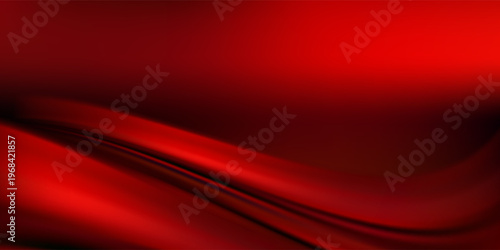 Quadro em tela Luxury Deep Red Silk Fabric Texture with Elegant Waves and Satin Folds
