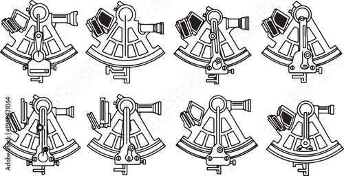 Photos Step-by-step technical illustrations of a steam engine mechanism Vector