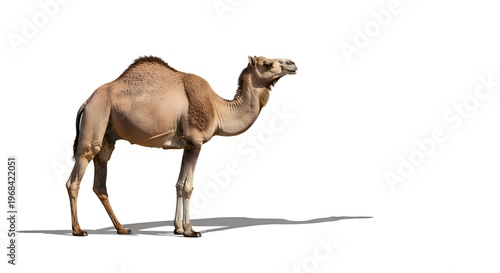 Brown Camel, Desert Animal, Dromedary Portrait, Isolated Mammal
