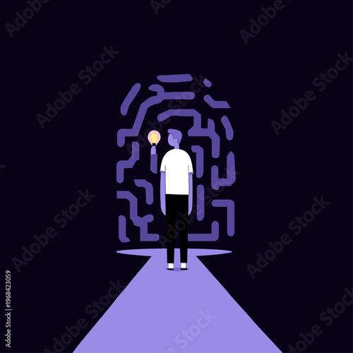 Human Navigating a Luminous Circuit Board Maze