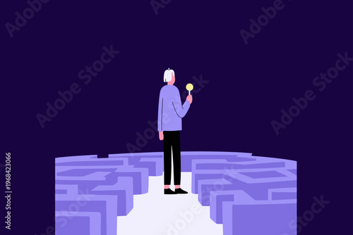 Human Navigating a Luminous Circuit Board Maze