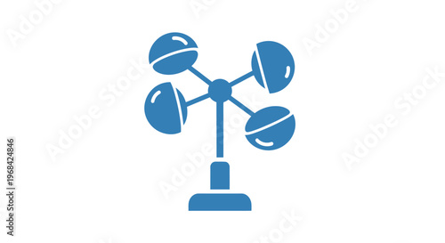 Blue anemometer weather station device.