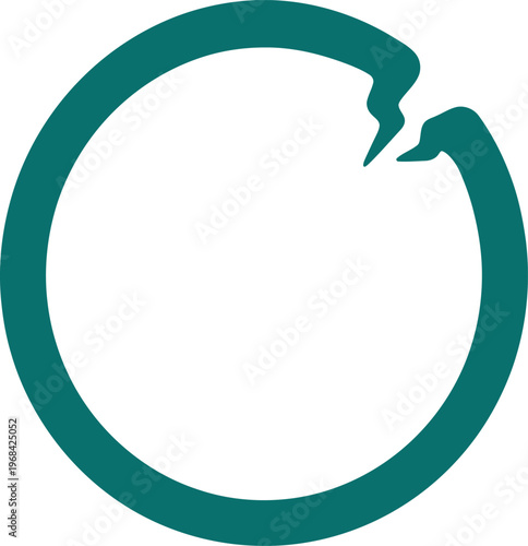 Minimalist solid vector dual flow balance with two opposing curved flows meeting in center representing natural balance and ecological harmony.