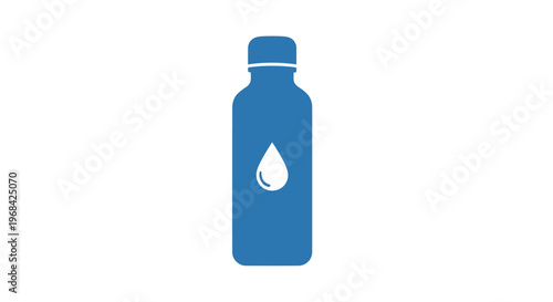Blue plastic water bottle icon.