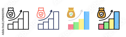 Hedge Fund icon set multiple style collection