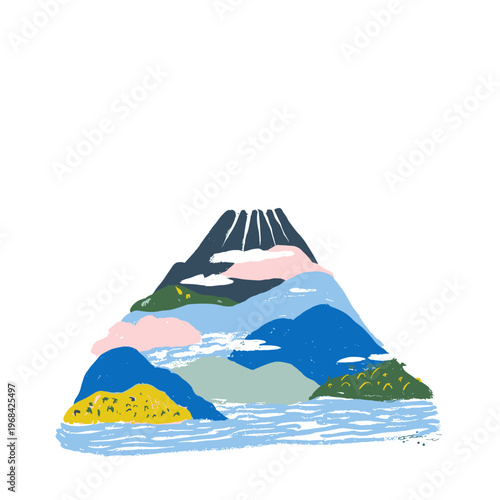 Layered Topographic Paper Sculpture Map in Blue and Green