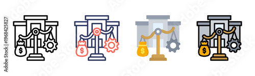 Financial Leverage icon set multiple style collection