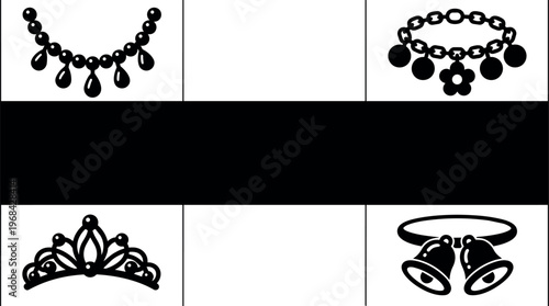 Necklace and bracelets silhouettes for jewelry design