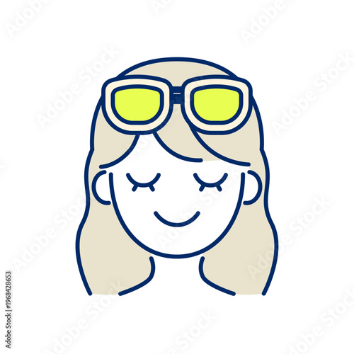 サングラスをかけた女性の紫外線対策アイコン