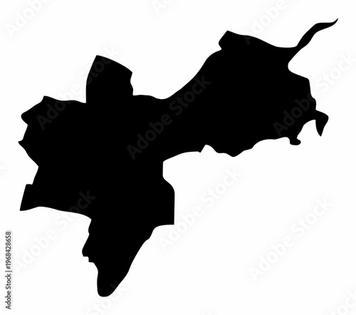 Basel-Stadt Canton silhouette map