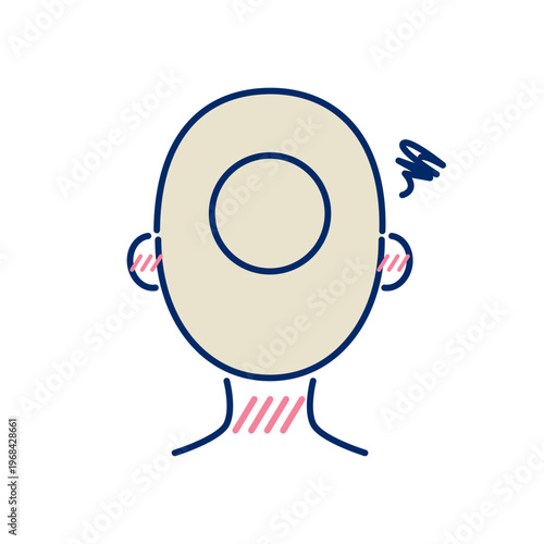 首元の日焼けを表す紫外線ダメージアイコン