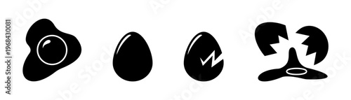 Eggs icon. simple. fried egg. On white background.