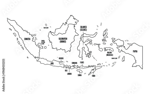 Blank Indonesia Map Vector With Region