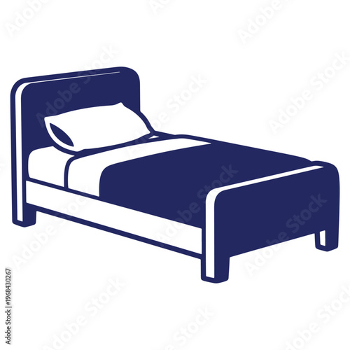 Illustration of a stylish bed with a soft pillow offering comfort and rest for a good night sleep