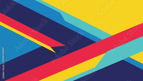 Abstract design with overlapping colorful geometric shapes on a dark background