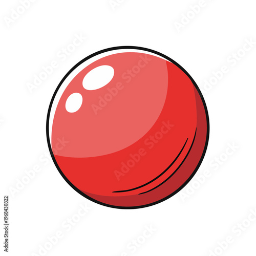 Bright Red Clown Nose with Shiny Highlights Vector Graphic