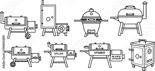Various types of commercial lawn sprinklers and irrigation systems Vector