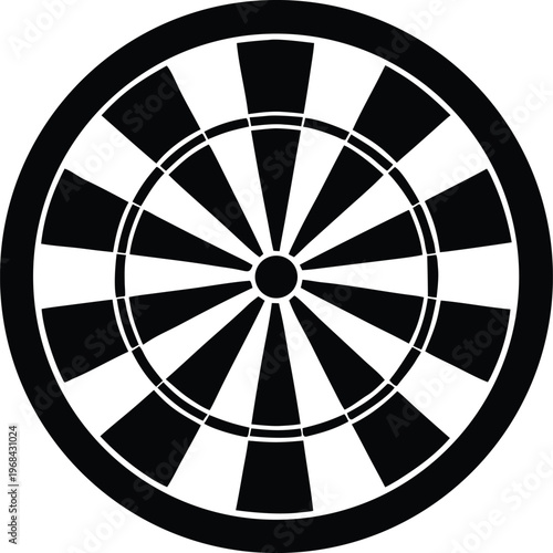 Dartboard game target accuracy success black white vector icon