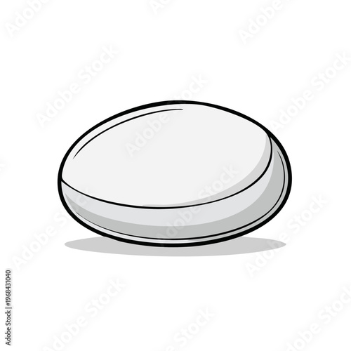 Simple Hand-Drawn White Egg Icon with Shadow