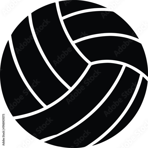 Volleyball sport game ball simple vector graphic icon silhouette