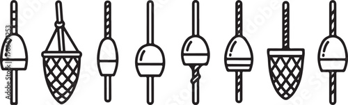 Minimalist black and white illustration of various chair designs Vector