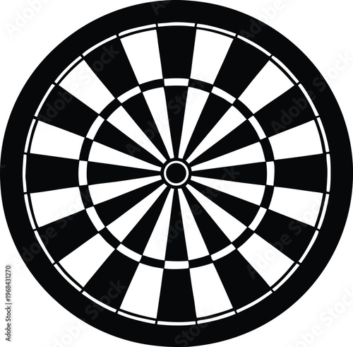 Classic dartboard game target icon black and white vector