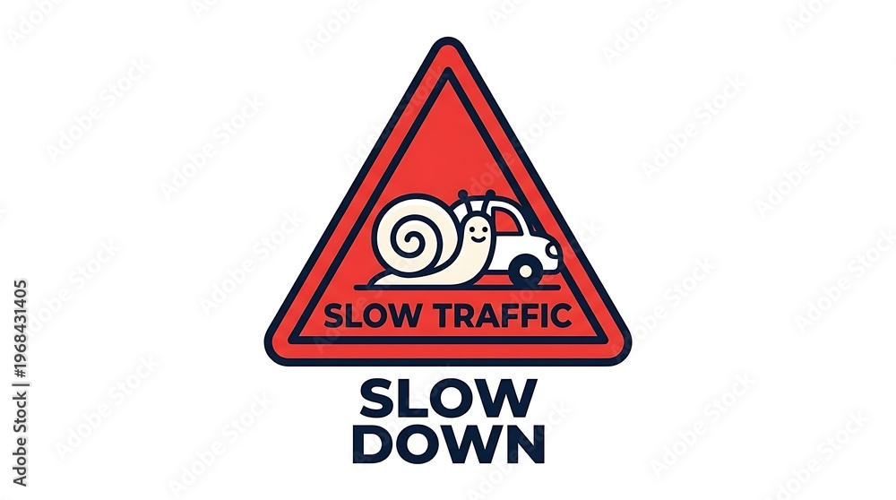 Obraz premium Slow traffic sign with snail.