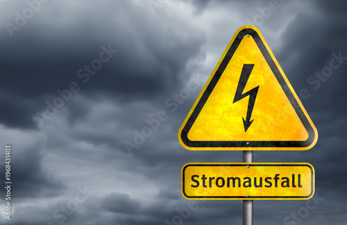 Stromausfall Warnschild