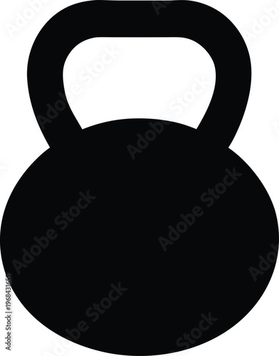 Fitness gym workout weightlifting kettlebell vector icon