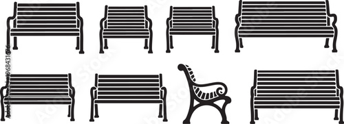 Various styles of wooden chairs with different backrest and leg designs Vector