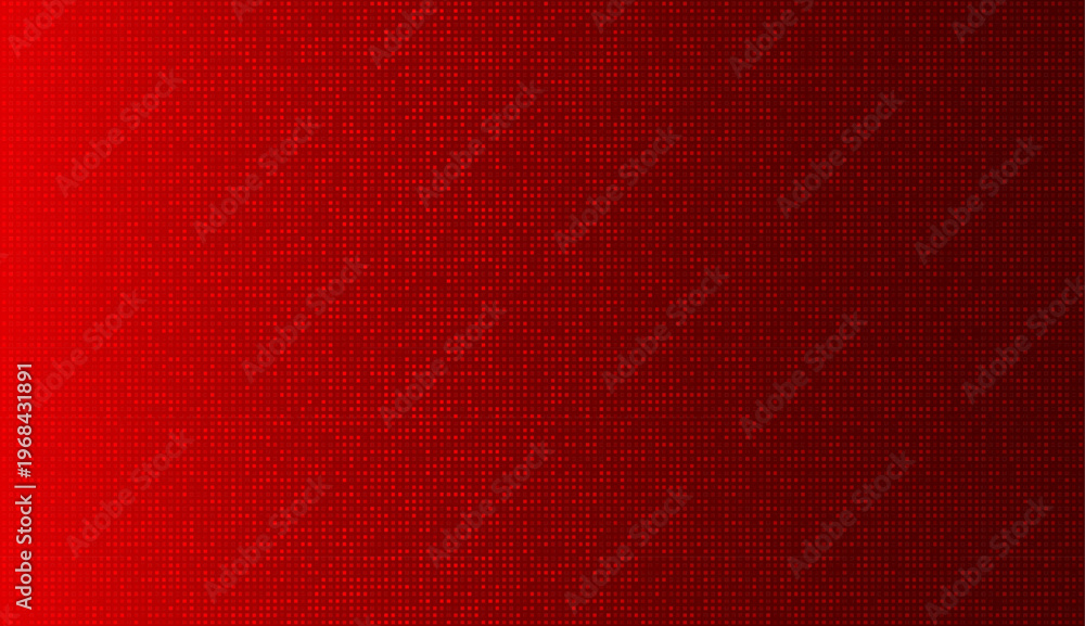 Fototapeta premium Red pixel texture with glowing grid pattern on dark gradient background