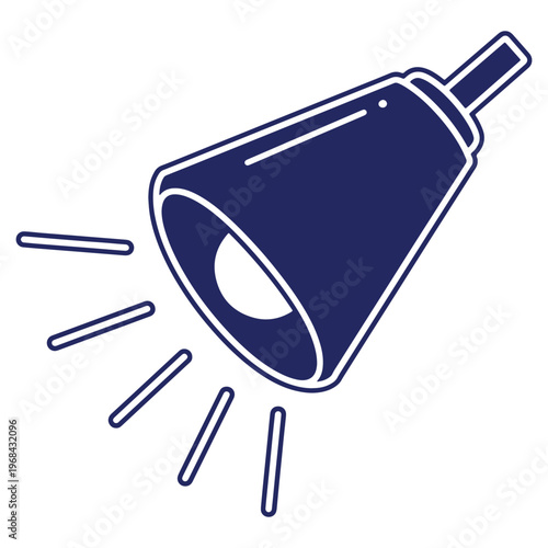 Vector image of a spotlight shining brightly in the darkness creating strong beams of light for emphasis and visibility