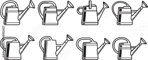 Various styles of single lens reflex cameras from the mid 20th century Vector