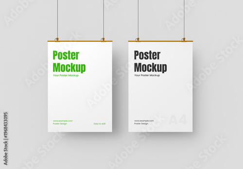 Two Hanging Poster Mockup