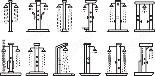 Illustration of various types of lighting fixtures and lamps Vector