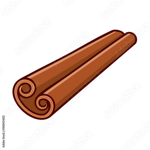 Two Cinnamon Sticks Rolled Bark Spice Ingredient