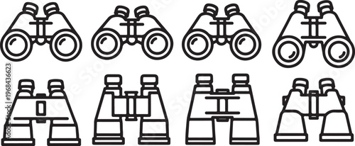 Vector illustration of bicycles and tricycles in various styles and positions Vector