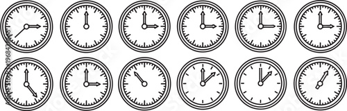 Black and white sketches of various animal faces in circular frames Vector