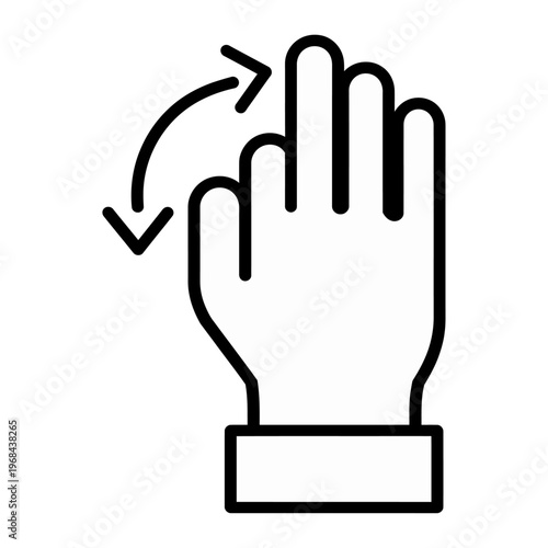 Vector of a hand with a rotate gesture sign