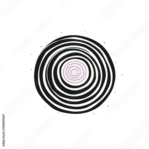 Vibrating Concentric Circles Op-Art Geometric Optical Illusion