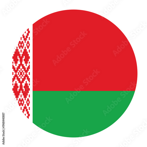 Round flag of Belarus icon isolated on white background.