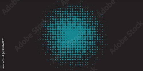 Abstract Light Dots Background - Blue Circle Wave Display LED Defocused