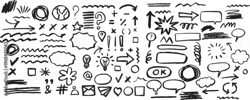 Hand drawn scribbles and doodles collection a chaotic yet creative visual arrangement