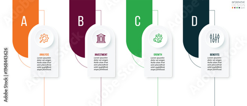 Timeline chart business infographic template.