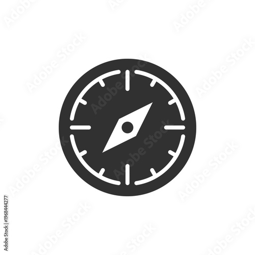 Free Download Compass navigation dial icon. Direction and travel orientation concept. Monochrome black and white symbol - GFXLoad
