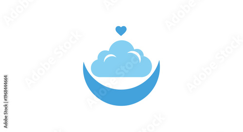 Blue Cloud with Heart Symbol.